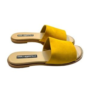 Karl Lagerfied Suede “Gloria” Yellow Flat Sandals - Size 7.5 (US) - NWT